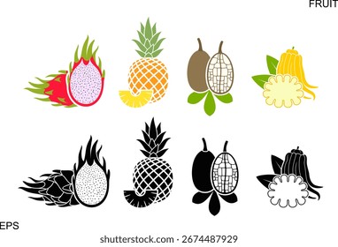 Fruit logo. Isolated fruit on white background