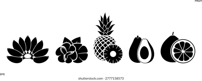 Fruit logo. Isolated fruit on white background