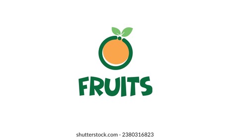 Logotipo de fruta, fruta, logotipo, naranja, naranja, naranja, verde