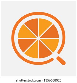fruit logo orange simple flat design juicy summer season icon