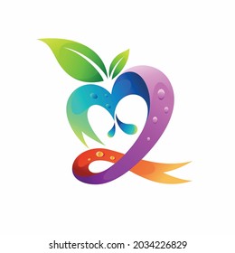 fruit logo with ribbon concept