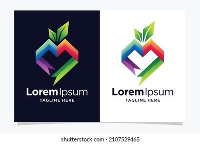 fruit logo with ribbon concept