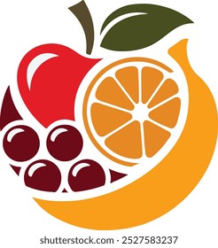 Diseño de Vector de silueta de logotipo de fruta