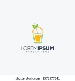plantilla de logotipo fruta, concepto de diseño de logotipo de zumo de fruta, ilustración vectorial
