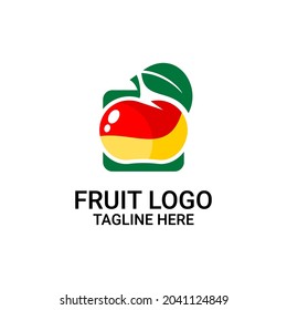 fruit logo vector, flat design vector