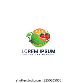 Fruchtlogo, Vektorgrafik-Design  
