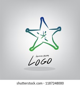 Fruit logos Draw by hand star apple