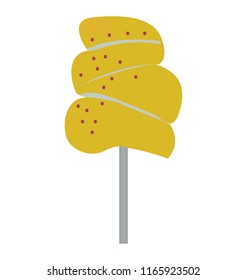 
Fruit lollipop used as sucker candy 
