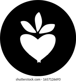 Fruit love in black circle icon.