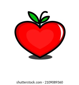 Fruit love icon, isolated on white background vector illustration