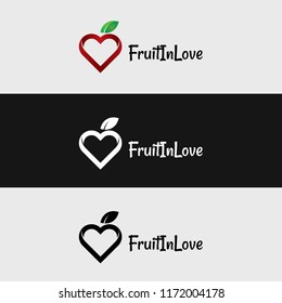 Fruit in Love Logo Design Template