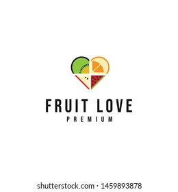 fruit love logo design template