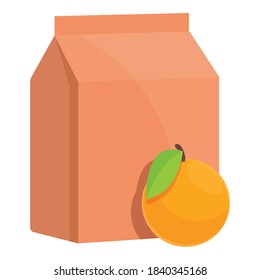 Fruit lunch package icon. Cartoon of fruit lunch package vector icon for web design isolated on white background