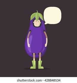 Fruit man in suit eggplant. the guy at the carnival. matinee. suit for party