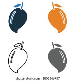 Fruit, mango icon. Editable vector isolated on a white background 