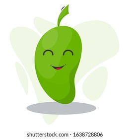 fruit mango mascot cartoon vector