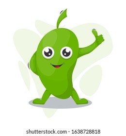 fruit mango mascot cartoon vector