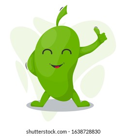 fruit mango mascot cartoon vector