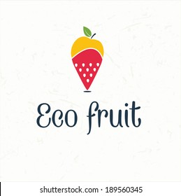 fruit map pin icon -eco fruit