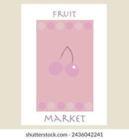 
Fruit Market Cherry illustration print design poster