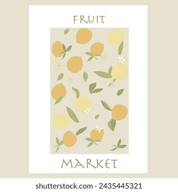 
Fruit Market lemon illustration poster design