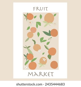 
Fruit Market Oranges poster design illustration