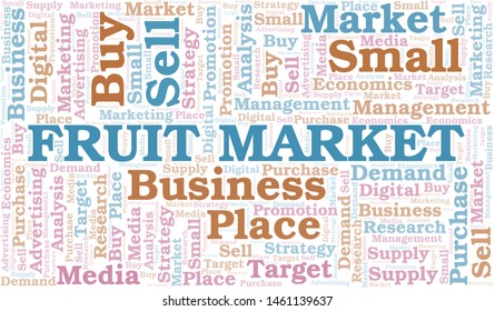 Fruit Market word cloud. Vector made with text only