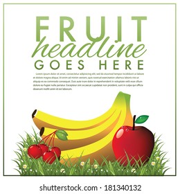 Fruit marketing template EPS 10 vector, grouped for easy editing. No open shapes or paths.