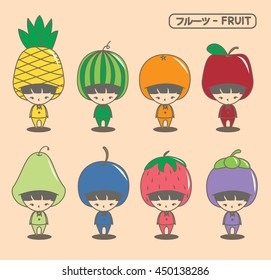 fruit mascot, illustration and vector