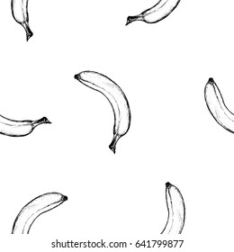 Fruit Menu - Banana - hand-drawn graphic seamless pattern