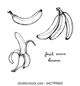 Fruit Menu - Banana - hand-drawn objects