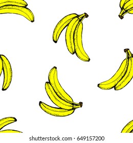 Fruit Menu - Bananas - color graphic seamless pattern
