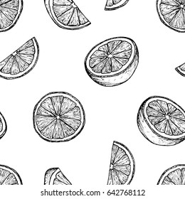 Fruit Menu - Orange - graphic seamless pattern