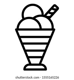 Fruit milkshake icon. Outline fruit milkshake vector icon for web design isolated on white background