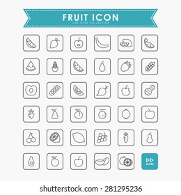 fruit minimal line icons