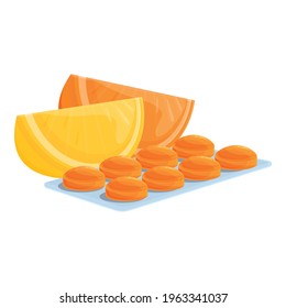 Fruit mix cough drops icon. Cartoon of Fruit mix cough drops vector icon for web design isolated on white background
