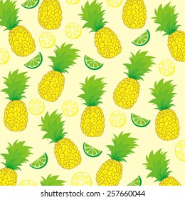 mistura de frutas cal abacaxi fundo vetor design