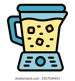 Fruit mixer icon outline vector. Juice carrot. Fresh drink color flat
