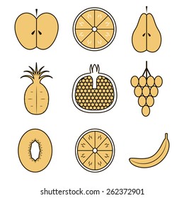 fruit monochrome infographics