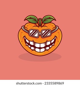 fruit monster character design with various expressions for halloween mascot or logo