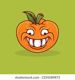 fruit monster character design with various expressions for halloween mascot or logo