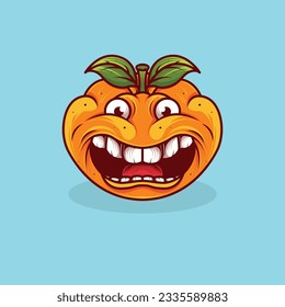 fruit monster character design with various expressions for halloween mascot or logo