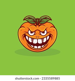 fruit monster character design with various expressions for halloween mascot or logo