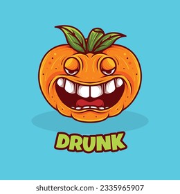 fruit monster logo mascot design with various expressions for helloween