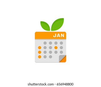 Fruit Month Calendar Icon Logo Design Element