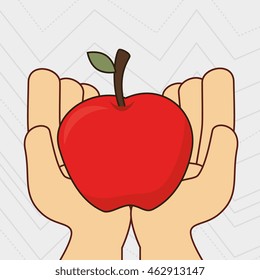 fruit natural hands food icon vector illustration eps 10