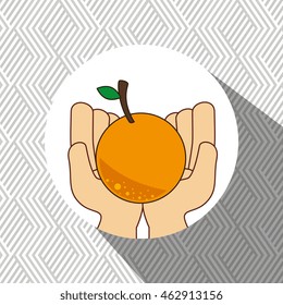 fruit natural hands food icon vector illustration eps 10