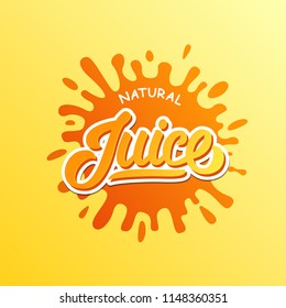 Fruit  natural juice logo. emblems logo and labels for lemon and orange fresh citrus juice with lettering composition