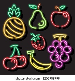 Fruit neon set