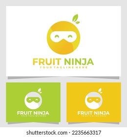 fruit ninja logo vector design template